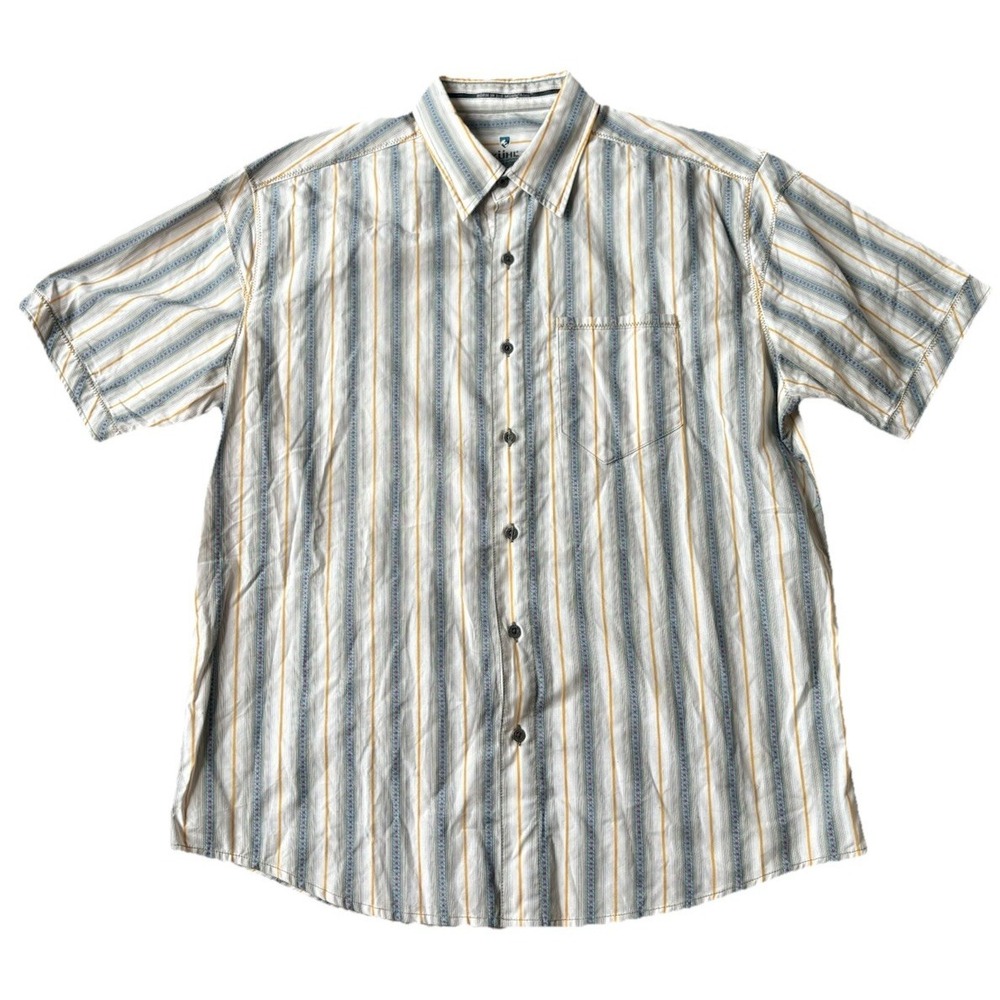 Kuhl Scorpio Shirt Men's Size XL Short Sleeve Cotton Striped Hiking Outdoors